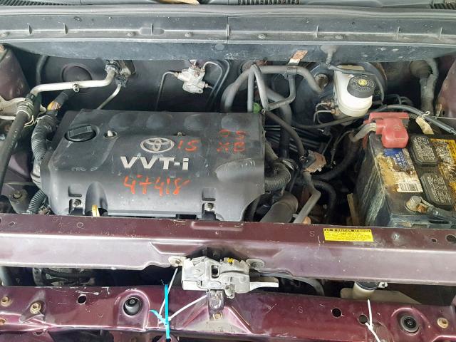 JTLKT324054000764 - 2005 TOYOTA SCION XB ბურგუნდია ფოტო 7