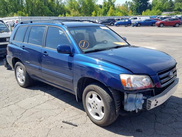 JTEEP21A070187718 - 2007 TOYOTA HIGHLANDER BLUE photo 1