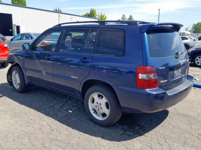 JTEEP21A070187718 - 2007 TOYOTA HIGHLANDER BLUE photo 3