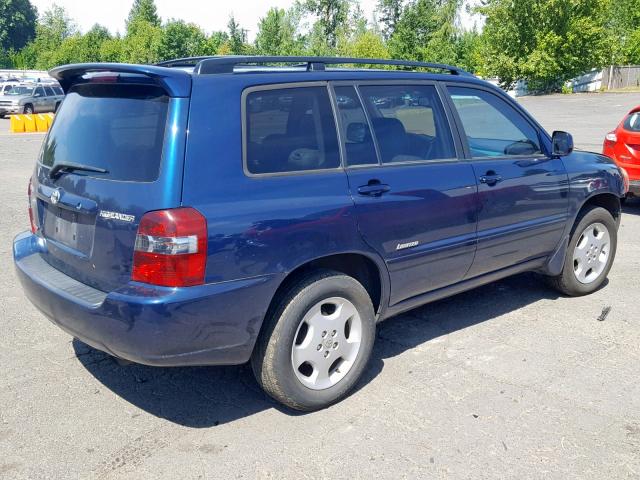 JTEEP21A070187718 - 2007 TOYOTA HIGHLANDER BLUE photo 4