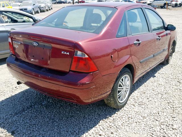 1FAFP34N26W242751 - 2006 FORD FOCUS ZX4 MAROON photo 4