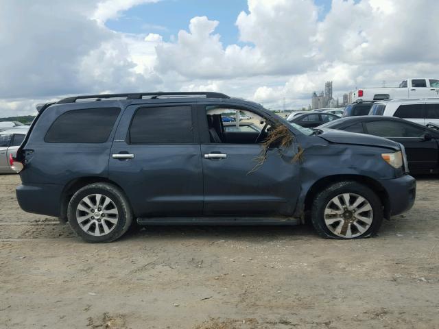 5TDZY68A48S005114 - 2008 TOYOTA SEQUOIA LI BLUE photo 9