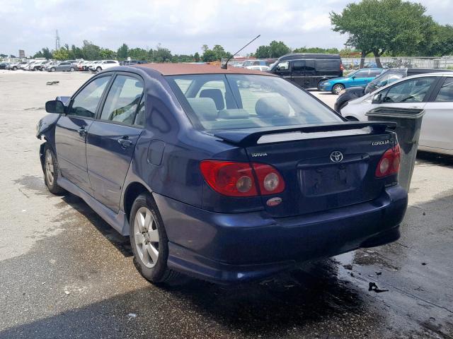 1NXBR32E77Z847038 - 2007 TOYOTA COROLLA S BLUE photo 3