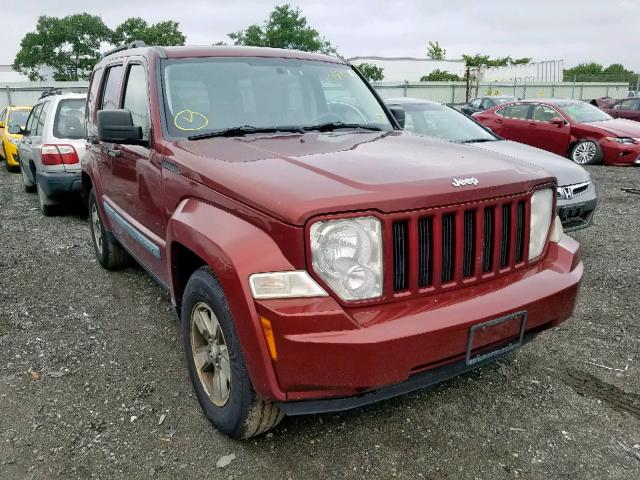 1J8GN28K78W210713 - 2008 JEEP LIBERTY SP MAROON photo 1