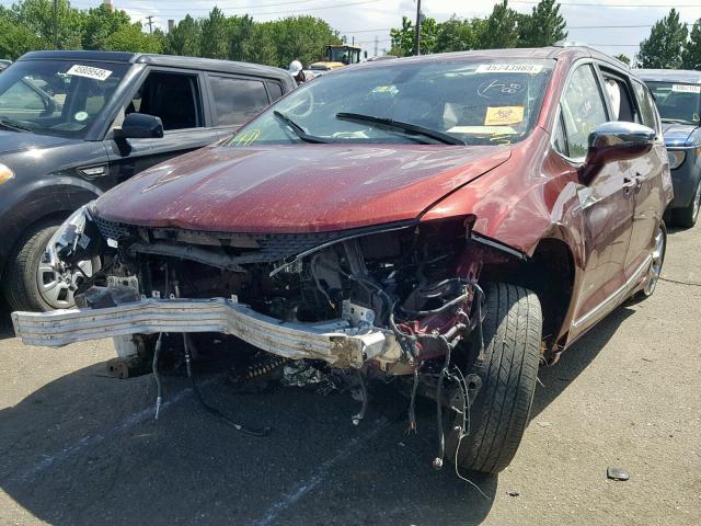 2C4RC1GG0JR272496 - 2018 CHRYSLER PACIFICA L MAROON photo 2