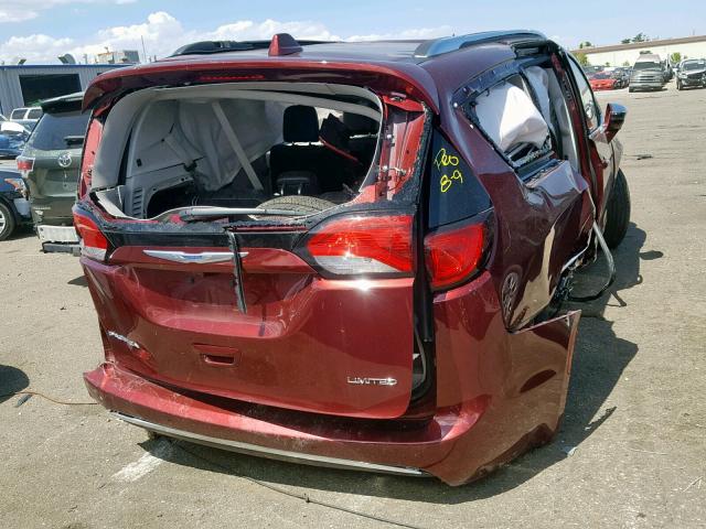 2C4RC1GG0JR272496 - 2018 CHRYSLER PACIFICA L MAROON photo 4
