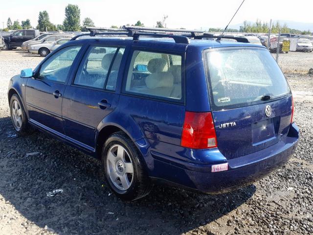 WVWSP61J42W295277 - 2002 VOLKSWAGEN JETTA GLS BLUE photo 3