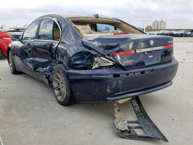 WBAGL63443DP64631 - 2003 BMW 745 I BLUE photo 3