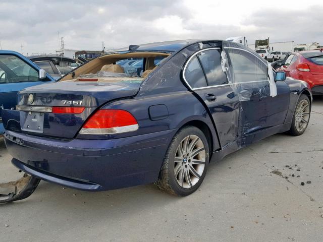 WBAGL63443DP64631 - 2003 BMW 745 I BLUE photo 4