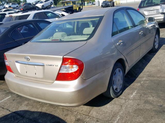 JTDBE32K430159392 - 2003 TOYOTA CAMRY LE GOLD photo 4