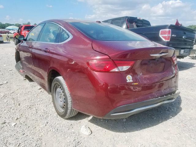 1C3CCCAB7GN159525 - 2016 CHRYSLER 200 LIMITE MAROON photo 3