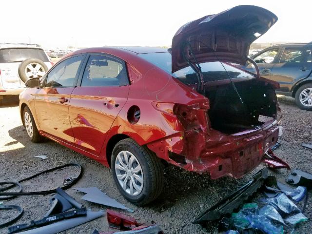 3KPC24A3XJE035130 - 2018 HYUNDAI ACCENT SE RED photo 3