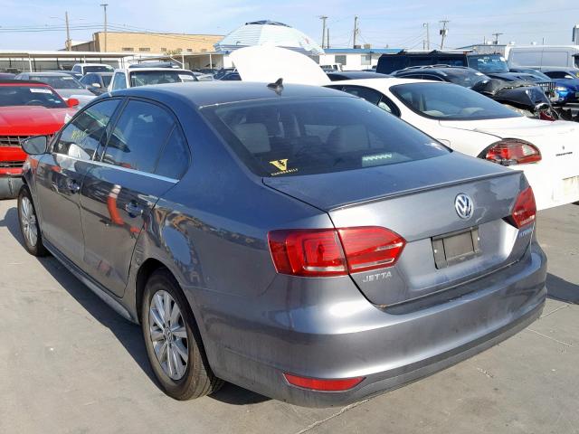 3VW637AJ9EM216948 - 2014 VOLKSWAGEN JETTA HYBR GRAY photo 3