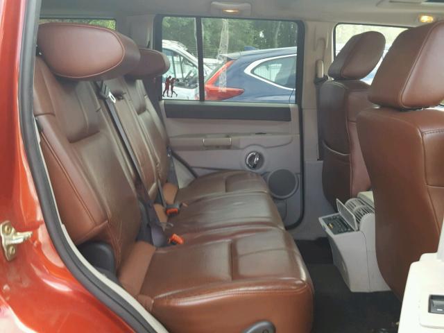 1J8HG58236C129349 - 2006 JEEP COMMANDER RED photo 6