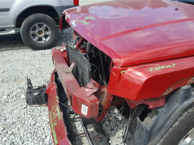 1J8HG58236C129349 - 2006 JEEP COMMANDER RED photo 9