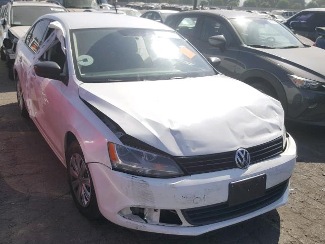 3VW2K7AJ1EM431886 - 2014 VOLKSWAGEN JETTA BASE WHITE photo 1