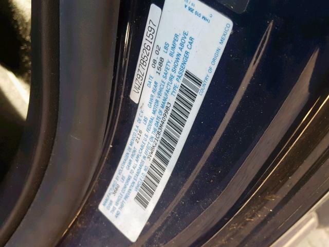 3VWBK21C83M409983 - 2003 VOLKSWAGEN NEW BEETLE ლურჯი ფოტო 10