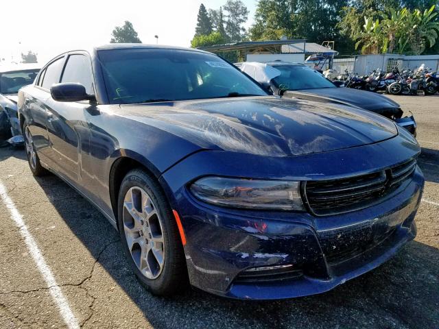 2C3CDXJG0FH817760 - 2015 DODGE CHARGER SX BLUE photo 1