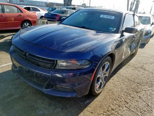 2C3CDXJG0FH817760 - 2015 DODGE CHARGER SX BLUE photo 2