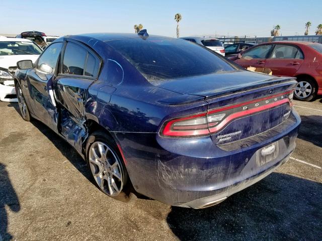 2C3CDXJG0FH817760 - 2015 DODGE CHARGER SX BLUE photo 3