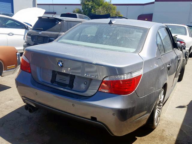 WBANW53558CT53138 - 2008 BMW 550 I GRAY photo 4