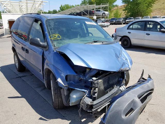 1D4GP25R27B205592 - 2007 DODGE CARAVAN SE BLUE photo 1