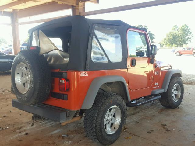 1J4FA39S06P744088 - 2006 JEEP WRANGLER X ORANGE photo 4