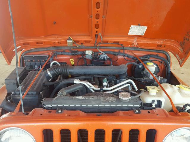 1J4FA39S06P744088 - 2006 JEEP WRANGLER X ORANGE photo 7