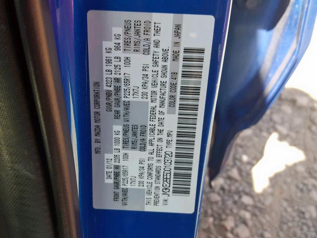 JM3KE2BE5D0103720 - 2013 MAZDA CX-5 SPORT BLUE photo 10