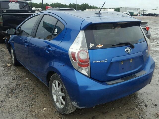 JTDKDTB38C1514909 - 2012 TOYOTA PRIUS C BLUE photo 3