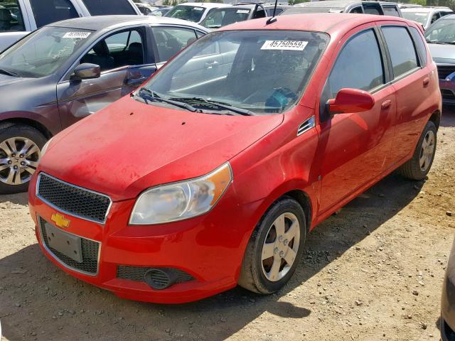 KL1TD66E29B646088 - 2009 CHEVROLET AVEO LS RED photo 2