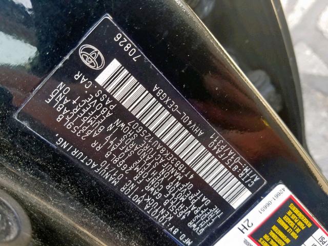 4T1BB3EK8AU125607 - 2010 TOYOTA CAMRY HYBR BLACK photo 10