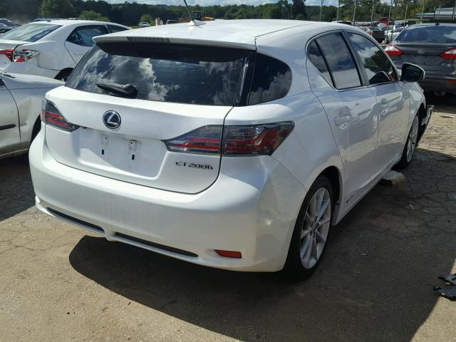 JTHKD5BH8D2146376 - 2013 LEXUS CT 200 WHITE photo 4