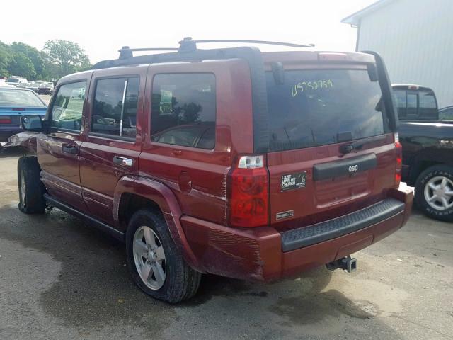 1J8HH48K26C369161 - 2006 JEEP COMMANDER RED photo 3