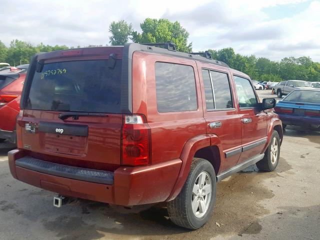1J8HH48K26C369161 - 2006 JEEP COMMANDER RED photo 4