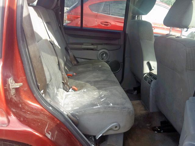 1J8HH48K26C369161 - 2006 JEEP COMMANDER RED photo 6