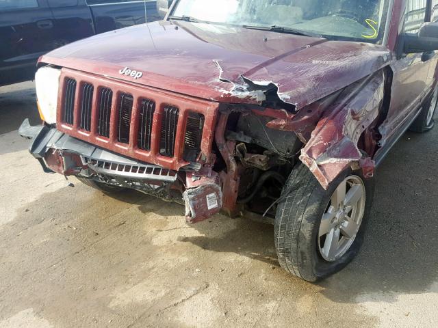 1J8HH48K26C369161 - 2006 JEEP COMMANDER RED photo 9