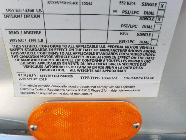 1STVRTF15JJ544326 - 2018 AIRS TRAVELTRAI Gümüş foto 10