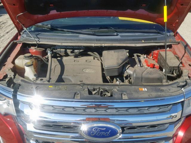 2FMDK3JC6EBA62414 - 2014 FORD EDGE SEL RED photo 7