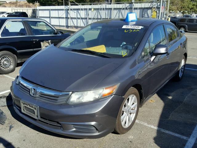 2HGFB2F93CH307797 - 2012 HONDA CIVIC EXL GRAY photo 2