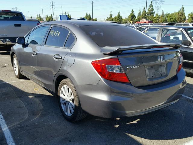 2HGFB2F93CH307797 - 2012 HONDA CIVIC EXL GRAY photo 3