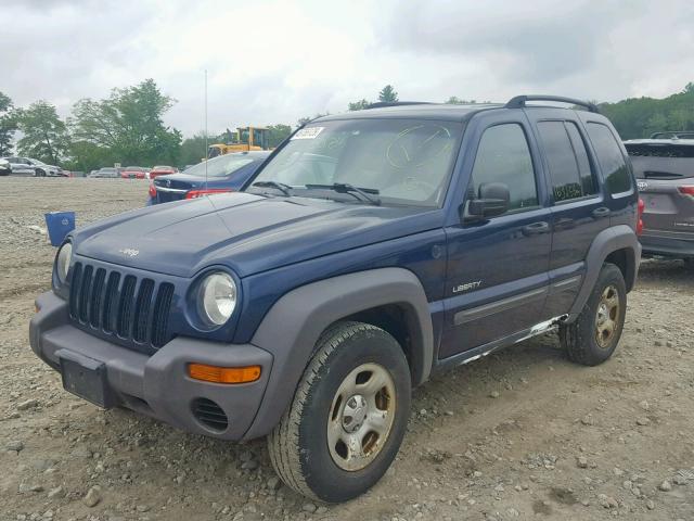 1J4GL48K04W185280 - 2004 JEEP LIBERTY SP BLUE photo 2