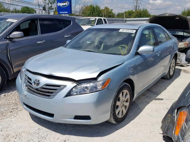 4T1BB46K59U073725 - 2009 TOYOTA CAMRY HYBR BLUE photo 2