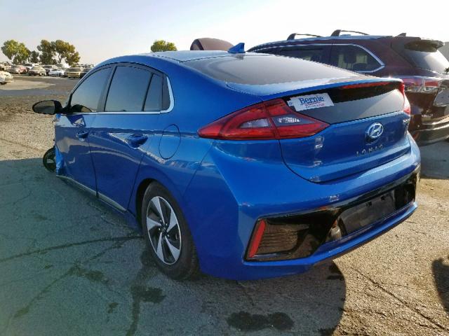 KMHC75LCXHU041246 - 2017 HYUNDAI IONIQ SEL BLUE photo 3