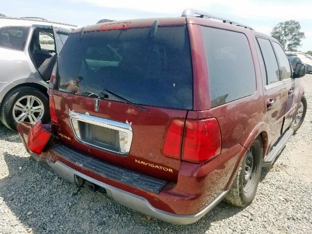 5LMFU28R04LJ04935 - 2004 LINCOLN NAVIGATOR RED photo 4