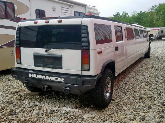 5GRGN23U34H116910 - 2004 HUMMER H2 WHITE photo 4