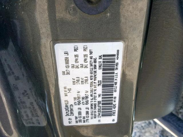 1D7HA18D03J677695 - 2003 DODGE RAM 1500 S GRAY photo 10