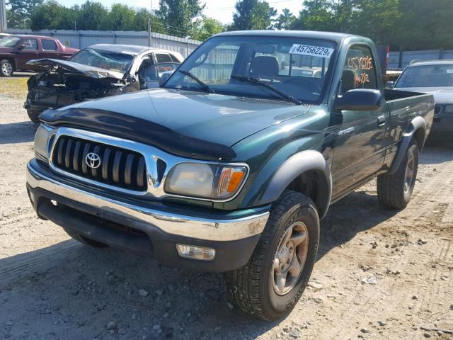 5TEPM62NX1Z831733 - 2001 TOYOTA TACOMA GREEN photo 2