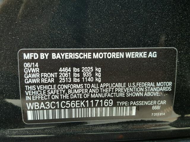 WBA3C1C56EK117169 - 2014 BMW 328 I SULE BLACK photo 10