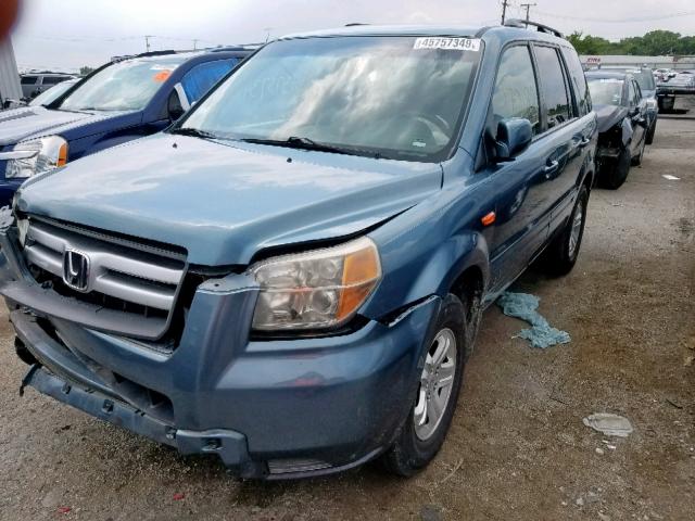 5FNYF28218B020581 - 2008 HONDA PILOT VP BLUE photo 2